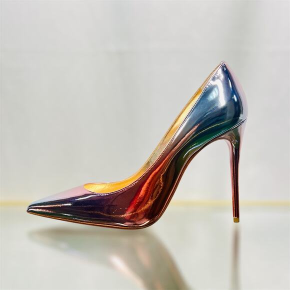 CHRISTIAN LOUBOUTIN Kate 100 Pink Blue Ombre Speechio Degrade Pumps - Picture 1 of 10